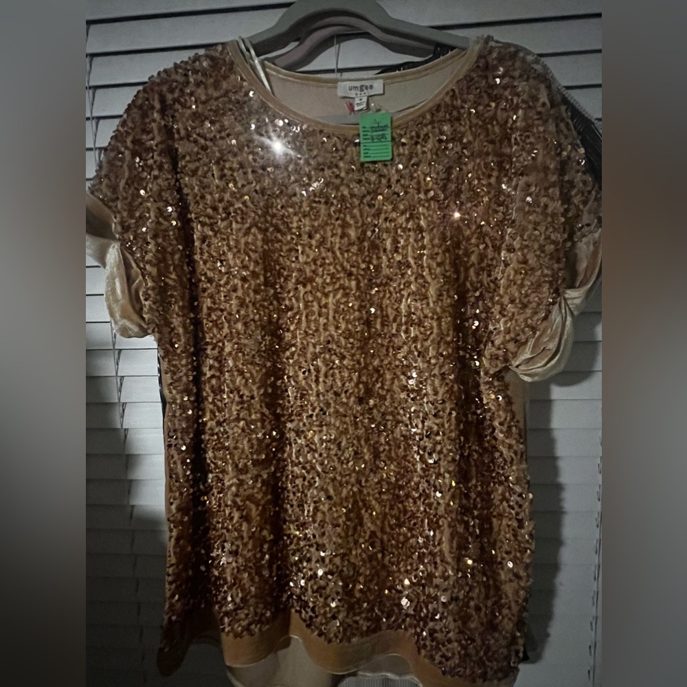 Umgee gold sequins sweater